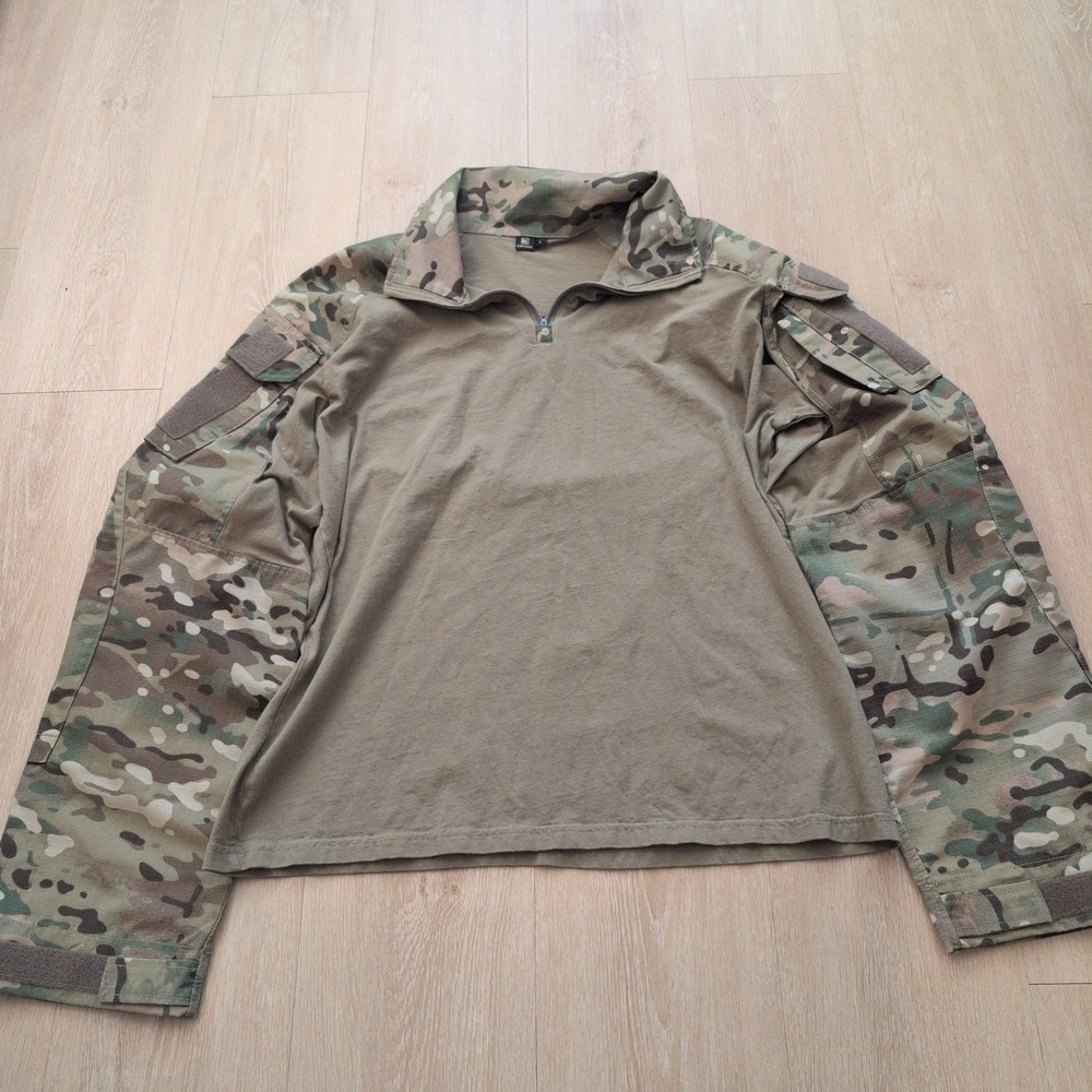 Krydex Mens Tactical Combat Shirt Multicam G3 Ripstop Quarter Zip Large